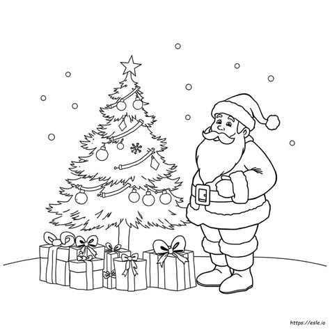 Easy Christmas Coloring Pages Santa