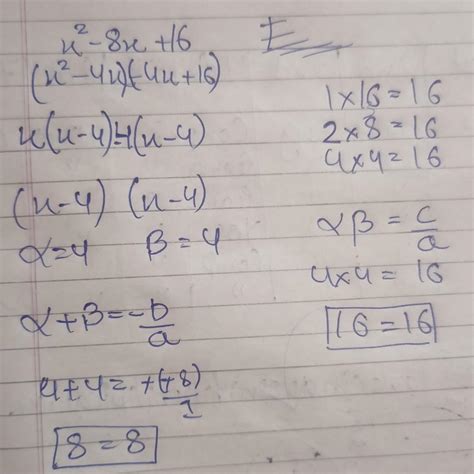 P(x)=x2-8x+16 find the zeroes polynomial veryfy the releationship ...