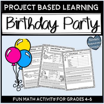 Birthday Math Activities Project Based Learning Plan A Party Project