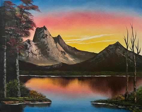 Image result for Bob Ross Paintings Sunset Tutorial