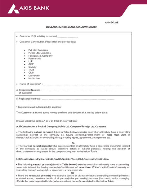 Declaration of Beneficial Ownership - Blank Fillable Template | Fill ...