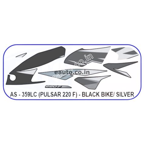 Graphics Sticker Set for Bajaj Pulsar 220 F | Black Vehicle | Silver S