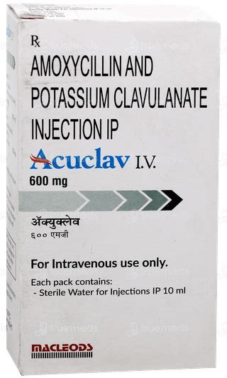 Acuclav Iv 600mg Injection 1 - Uses, Side Effects, Dosage, Price | Truemeds