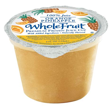 Whole Fruit Orange Pineapple Premium Frozen Juice Cup, 4.4 ounce -- 96 ...