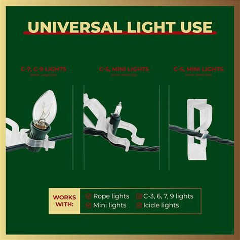 All-Purpose Holiday Light Clips [Set of 400] Christmas Light Clips ...