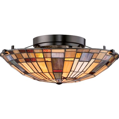 Quoizel Inglenook 2-Light 16.5-in Bronze Flush Mount Light at Lowes.com
