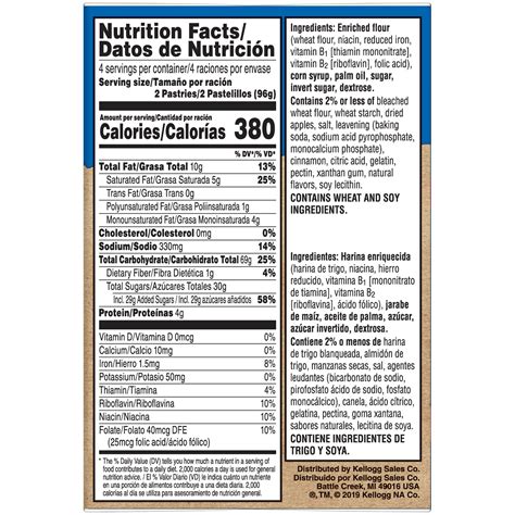 Pop Tart Nutrition Label - Nutrition Ftempo