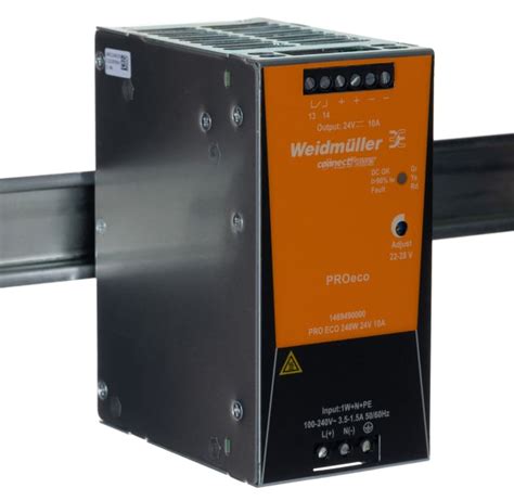1469490000 Weidmüller | Weidmuller PRO ECO Switched Mode DIN Rail Power ...