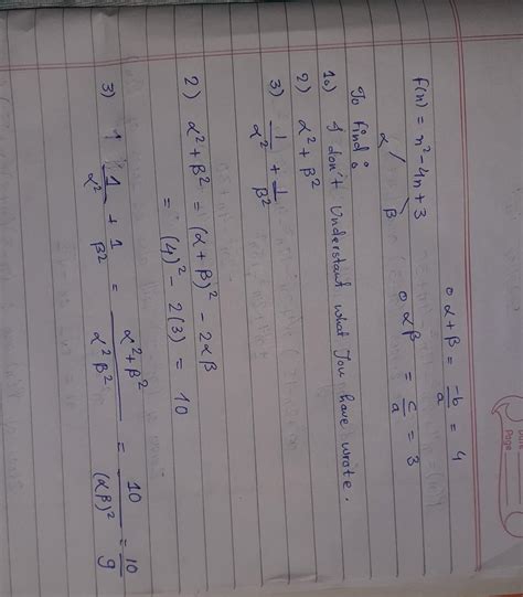 if alpha and beta are zeroes of quadratic polynomial f(x)=x²-4x+3 find ...