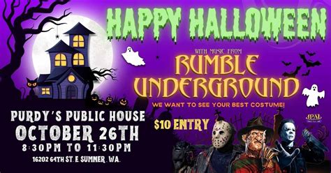 Halloween at Purdys with Rumble Underground, Purdy's Public House ...