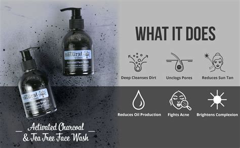 Natural Vibes | Charcoal & Tea Tree Face Wash | For Blemishes| Oil ...