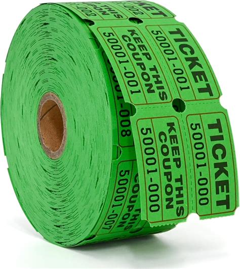 Amazon.com : L LIKED Raffle Tickets Double Rolls 1000 per Roll 50/50 ...