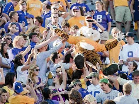 LSU's Mascot Starts New Tradition--Crowd Surfing