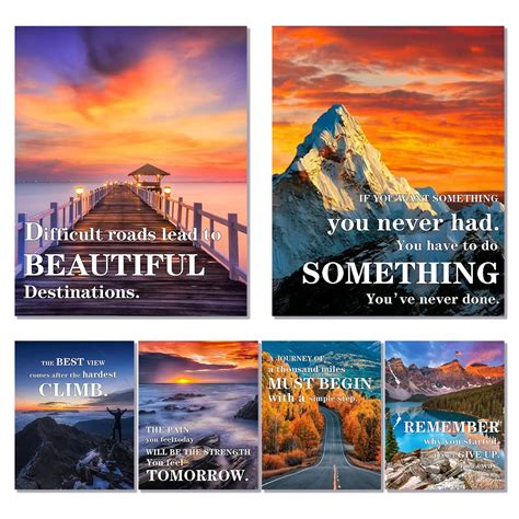 Inspirational Quotes Wall Posters, Nature Theme Motivational Wall Art ...