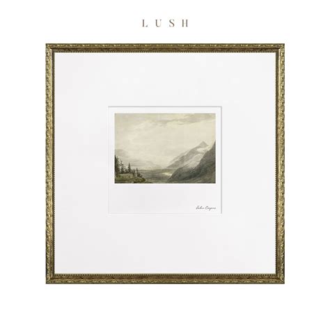 Gold Framed Matted Art Print, Landscape Oil Painting Print, Square Gold ...