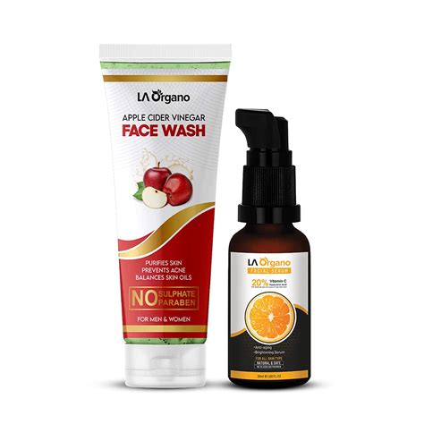 LA Organo Apple Cider Vinegar Face Wash, 100g & Vit C Face Serum with ...