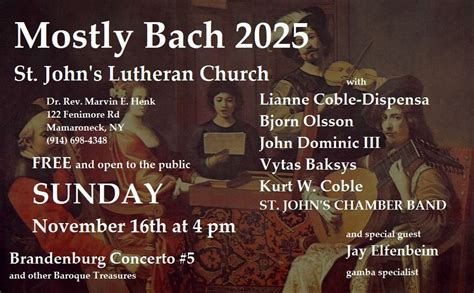 Mostly Bach Concert, 122 Fenimore Rd, Mamaroneck, NY, United States ...