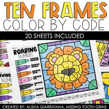 Image result for Ten Frame Color by Code Homework Help