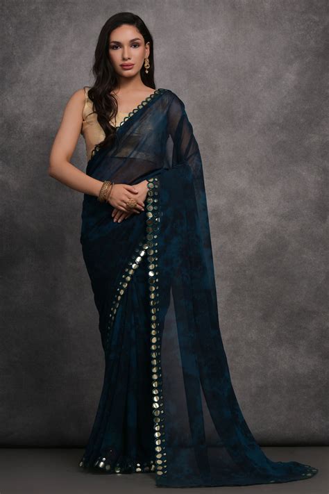 Buy Blue Georgette Saree Online | Saree Buta | zb130392
