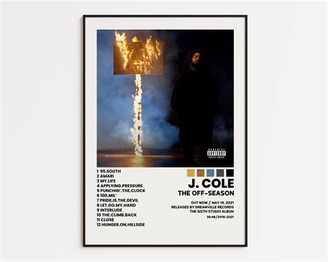 J. Cole Cover Poster, the Off-season Album Wall Print, Tracklist Poster ...