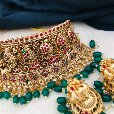 Lakshmi Necklace/temple jewelry/Antique gold necklace/South Indian Nec ...