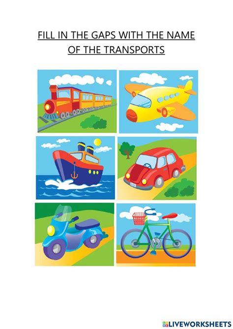 Transportation Vehicles Worksheet 的图像结果
