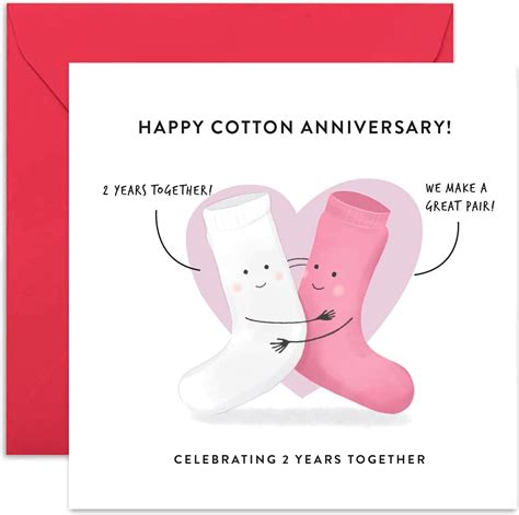 Old English Co. 2nd Wedding Anniversary Card for Husband and Wife ...