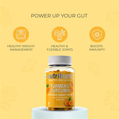 Buy NUTRIBURST - TURMERIC CURCUMIN GUMMIES |NATURAL GINGER FLAVOR|PACK ...