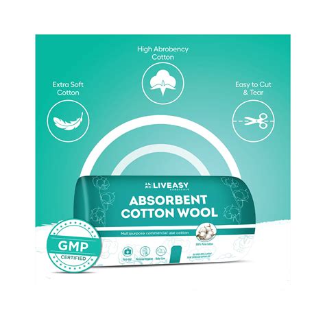 Liveasy Surgicals Absorbent Cotton Wool 500g - Cureka