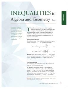 Inequalities in algebra and geometry - ePrints@APU
