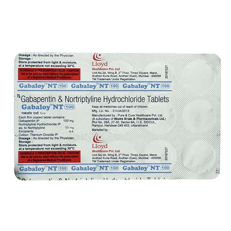 Gabaloy Nt 100mg Strip Of 15 Tablets: Uses, Side Effects, Price ...