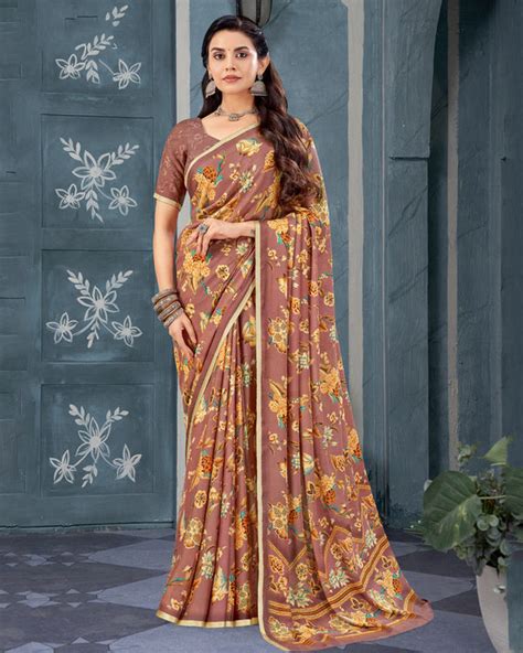 Crepe Saree | Buy Crepe Sarees Online - Vishal Prints
