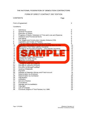 Fillable Online NFDC Direct form of Contract 2006 Final version 3.doc ...