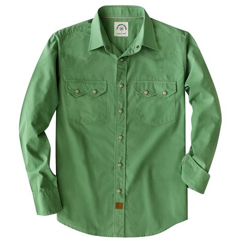 Dubinik® Pearl Snap Solid Light Green Shirts For Men Long Sleeve Light