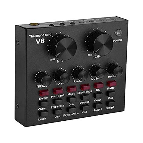 TECHBLAZE V8 Live Sound Card Portable Voice Changing Audio Mixer with ...