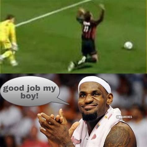 LeBron James teaching soccer players how to FLOP? | Nba funny, Lebron ...