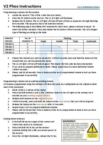 Image result for How to Program Performax Remote