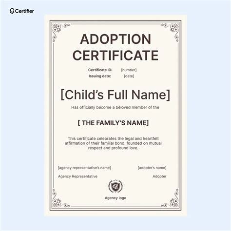 Adoption Card Templates