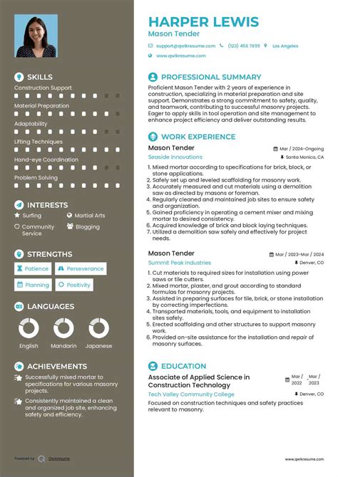 10+ Mason Tender Resume Samples & Templates for 2025