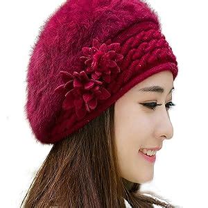 iSWEVEN Women's Synthetic Beanie (Pack of 1) (1058b_Wine Red_Free Size ...