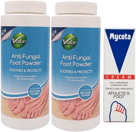 Foot Care Bundle, IncludesValue Health Anti Fungal Foot Powder (2x 75g ...
