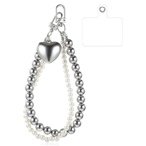 ZORBES® Cell Phone Lanyard, Pearl Beaded Cell Phone Wrist Strap Lanyar ...