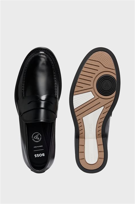 BOSS - Dressletic leather loafers - Black