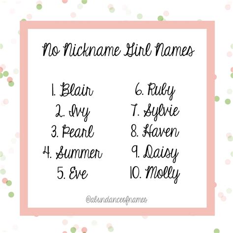 Female Nicknames
