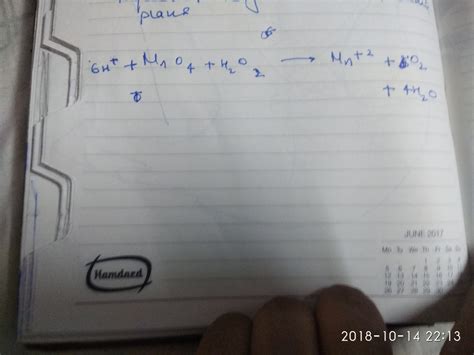 Products of redox reaction between mno4 and h2o2 in basic solution ...