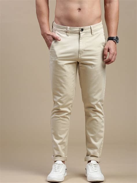 The Roadster Lifestyle Co. Men Beige Relaxed Slim-Fit Mid-Rise Chinos ...