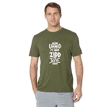 Buy Rojana Fashions T-Shirt for Men HUM UMMID PAR NAHI ZIDD PE JEETE ...