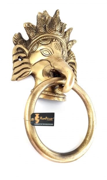 Buy Crown Ganesha 11 Inches Door Knocker Brass Showpiece Online at Best ...