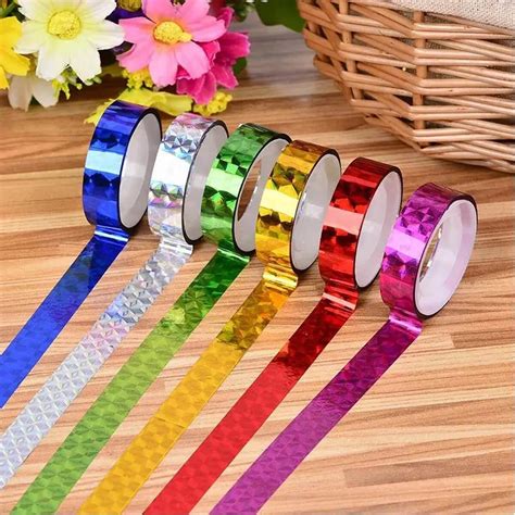 D-fix® Shining Laser Adhesive Colourful Cello Tapes Rolls, Decorative ...