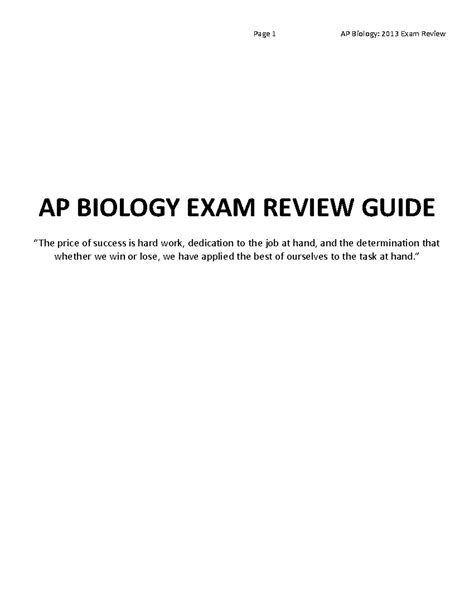 AP Biology Exam Review Guide: Key Concepts and Practice - Studocu